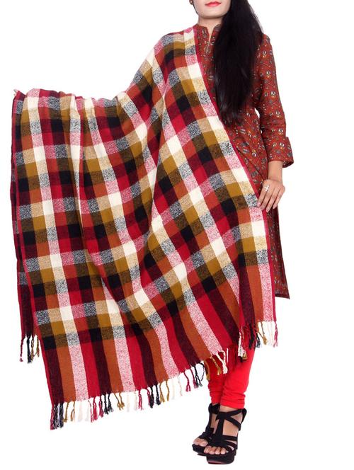 multi colored woolen shawl - 14550002 - Very Small Image - 1