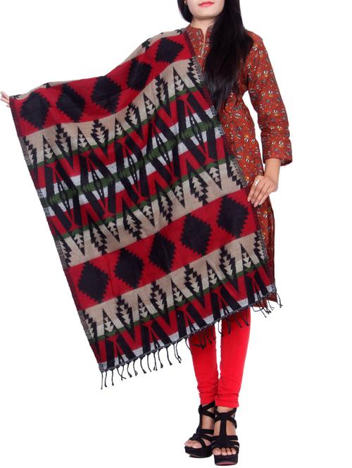 multi colored woolen shawl - 14550011 - Very Small Image - 1