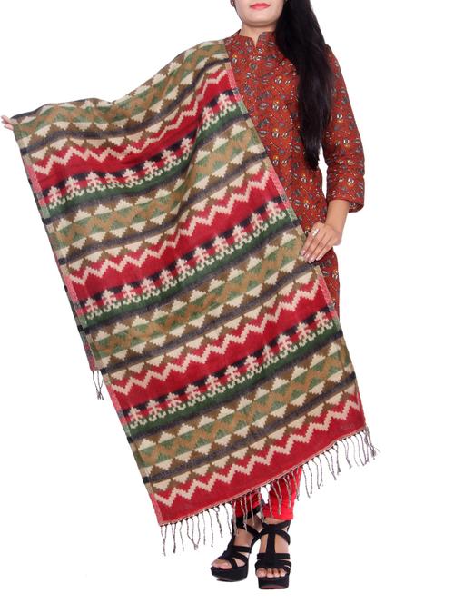 multi colored woolen shawl - 14550019 - Very Small Image - 1