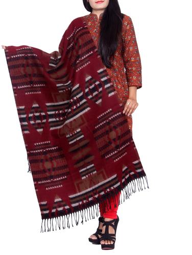 red woolen shawl - 14550021 - Very Small Image - 1