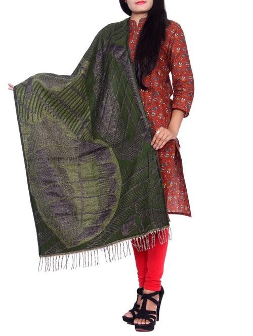 green woolen shawl - 14550031 - Very Small Image - 1