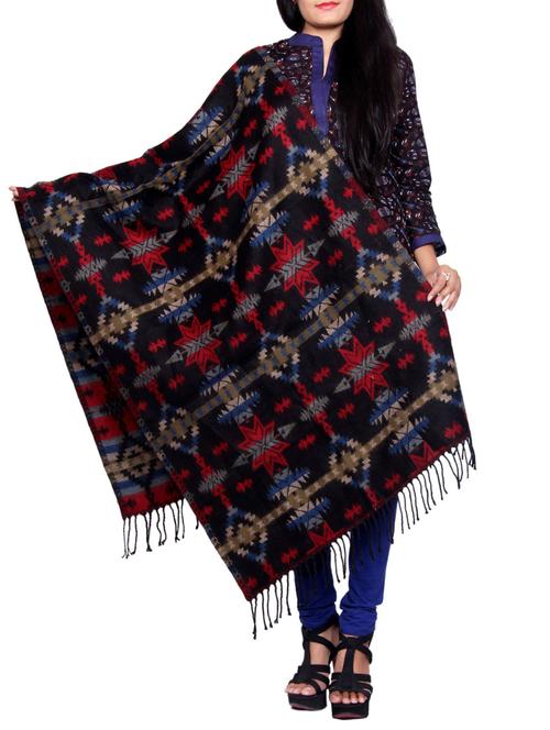 black woolen shawl - 14550042 - Standard Image - 1