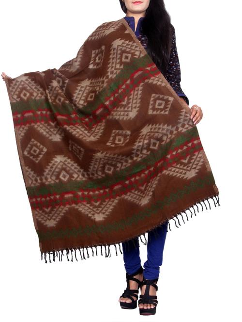 brown woolen shawl - 14550047 - Very Small Image - 1