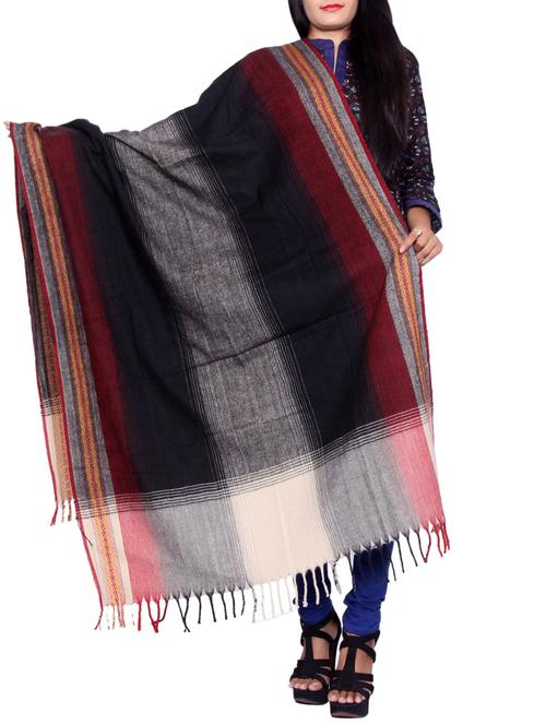 multi colored woolen shawl - 14550057 - Very Small Image - 1