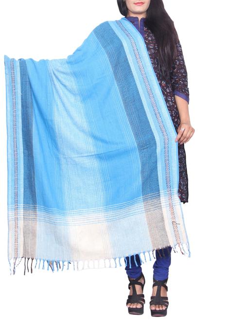 blue woolen shawl - 14550060 - Very Small Image - 1