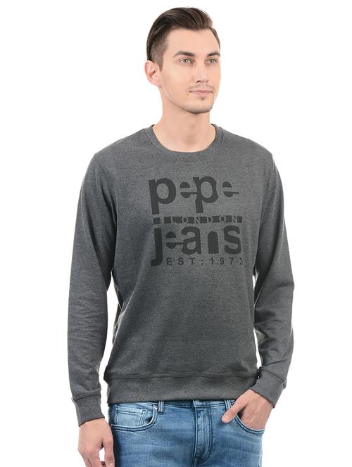 grey cotton chest print sweatshirt - 14552458 - Very Small Image - 1