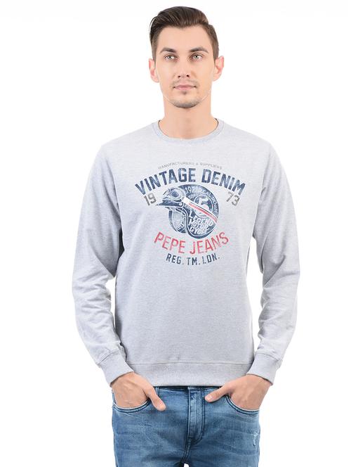 grey cotton chest print sweatshirt - 14552465 - Very Small Image - 1