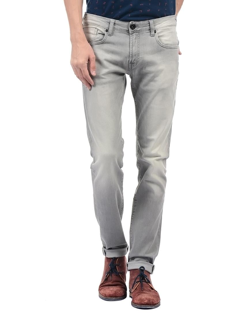 grey cotton blend washed jeans - 14552469 - Zoom Image - 1
