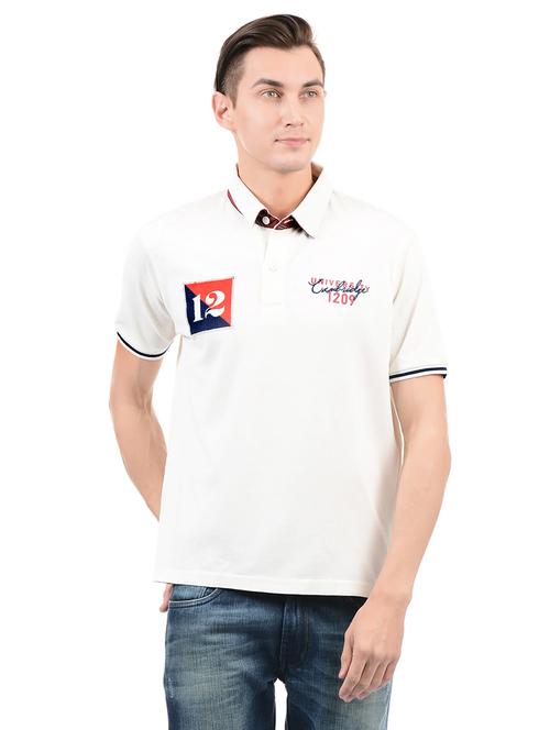 white cotton collared tshirt - 14553142 - Very Small Image - 1