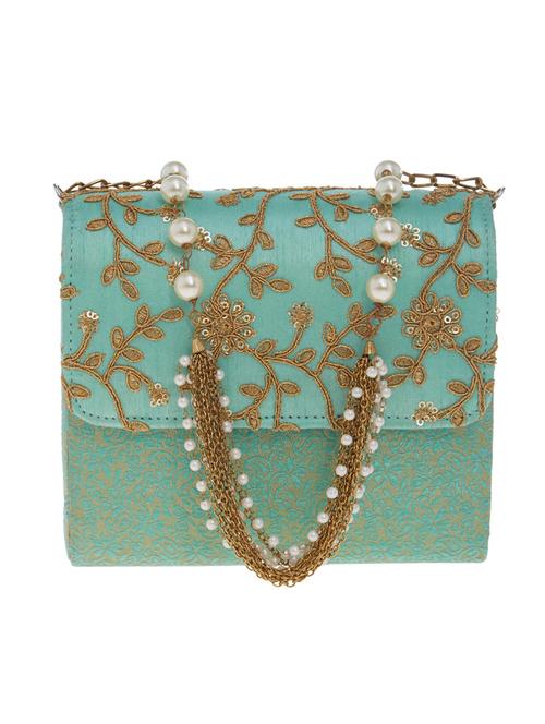 green silk box clutch - 14553264 - Very Small Image - 1