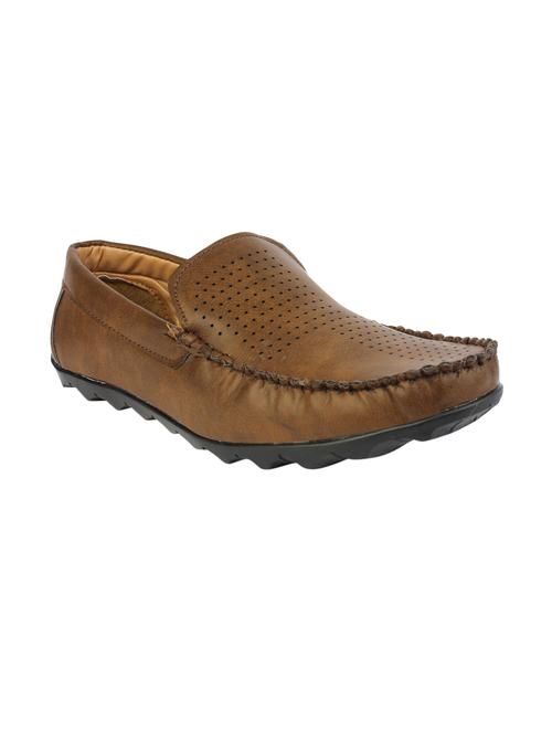 brown leatherette slip on loafer - 14553304 - Very Small Image - 1