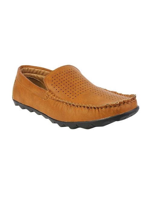tan leatherette slip on loafer - 14553305 - Very Small Image - 1