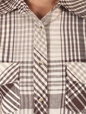 brown checkered shirt - 14553505 - Standard Image - 4