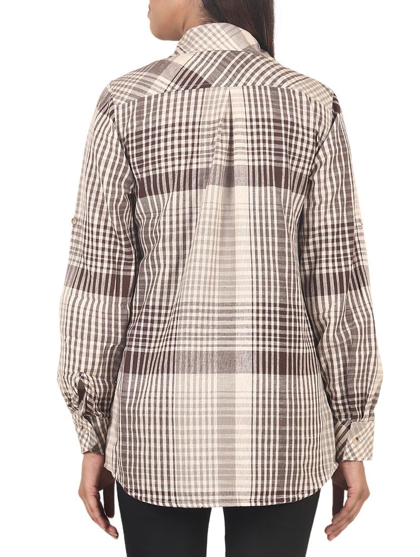 brown checkered shirt - 14553505 - Zoom Image - 3