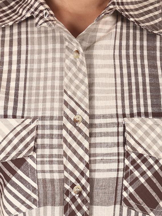 brown checkered shirt - 14553505 - Zoom Image - 4