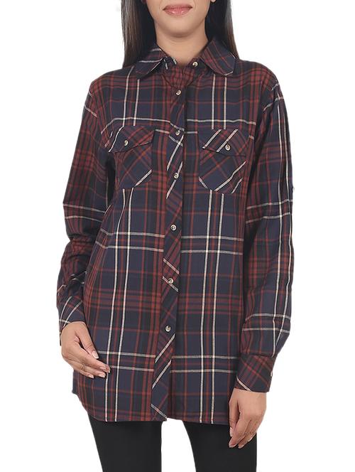 blue & brown checkered shirt - 14553506 - Standard Image - 1