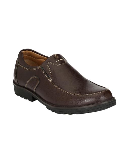 brown leatherette casual slipon - 14553530 - Very Small Image - 1