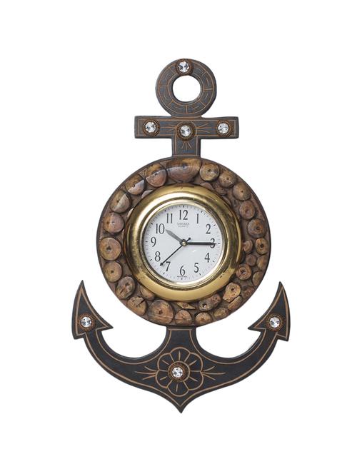 Decorative Wooden Anchor Wall Clock - 14553568 - Very Small Image - 1