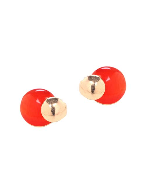 orange metal studs earrings - 14554096 - Standard Image - 1