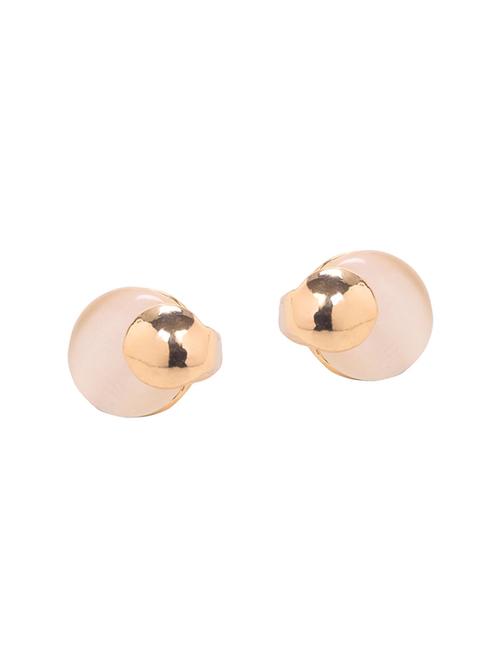 white metal studs earrings - 14554097 - Standard Image - 1