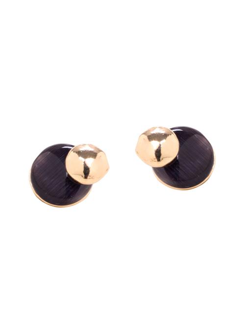 Black metal studs earrings - 14554098 - Standard Image - 1