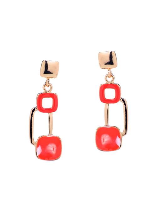 orange metal drop earrings - 14554106 - Very Small Image - 1