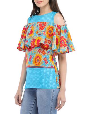 cold shoulder ruffled top - 14554252 - Standard Image - 2