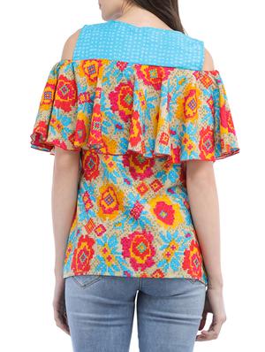 cold shoulder ruffled top - 14554252 - Standard Image - 3