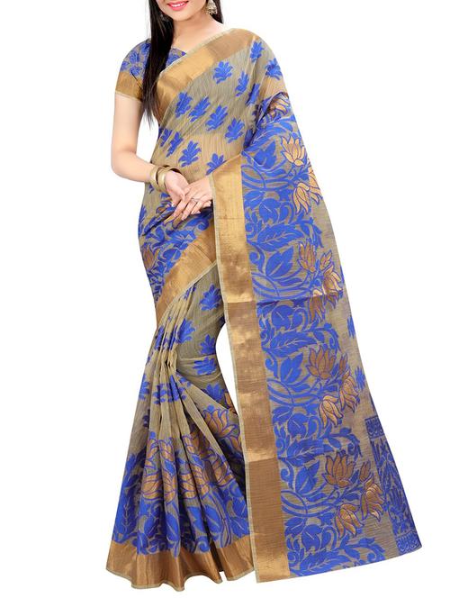 blue art silk woven saree - 14554607 - Very Small Image - 1