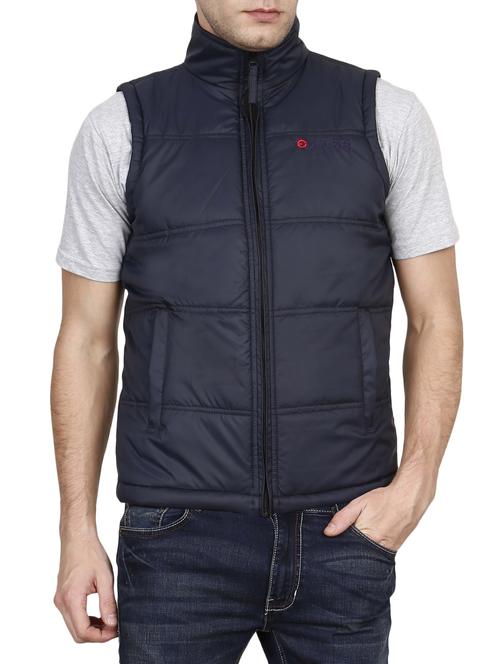 navy blue polyester quilted jacket - 14554628 - Very Small Image - 1