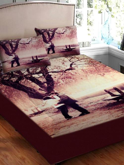 Digitally Printed Velvet Double Bed Cover - 14555002 - Very Small Image - 1