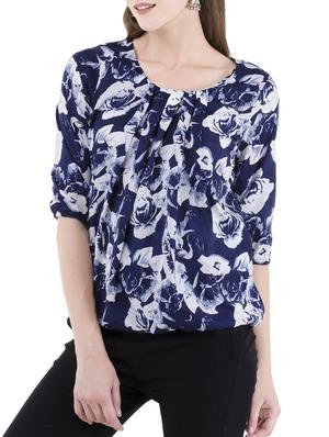 floral pleated blouson top - 14555197 - Standard Image - 2