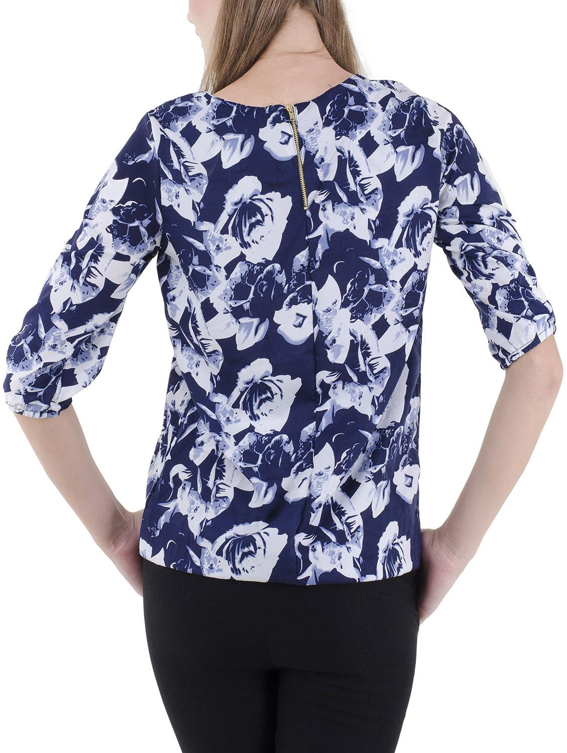 floral pleated blouson top - 14555197 - Zoom Image - 3
