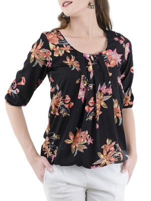 floral pleated blouson top - 14555198 - Standard Image - 2