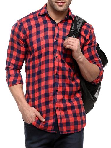 red cotton casual shirt - 14555329 - Very Small Image - 1