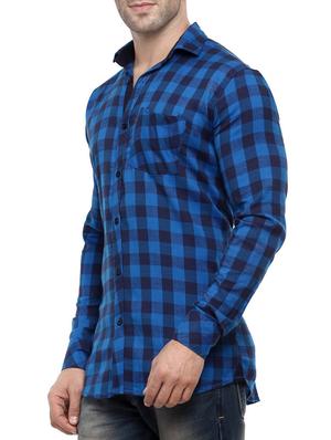 blue cotton casual shirt - 14555334 - Standard Image - 2