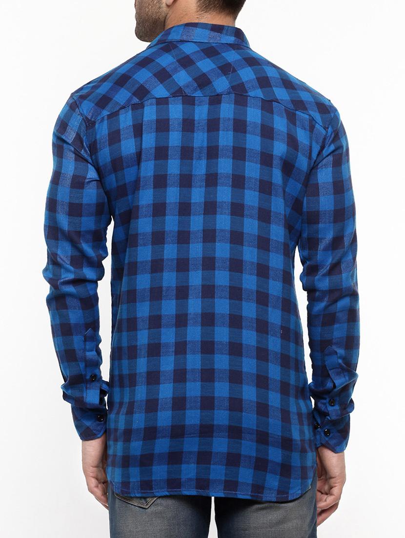 blue cotton casual shirt - 14555334 - Zoom Image - 3
