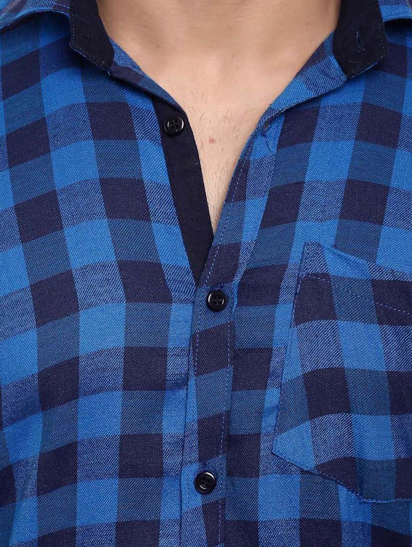 blue cotton casual shirt - 14555334 - Zoom Image - 4