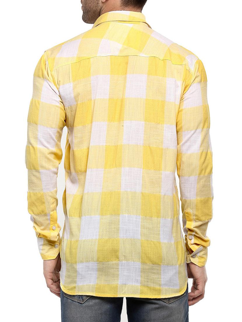 yellow checkered casual shirt - 14555339 - Zoom Image - 3
