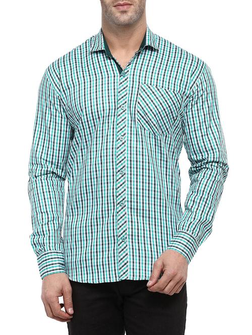 green cotton casual shirt - 14555350 - Very Small Image - 1