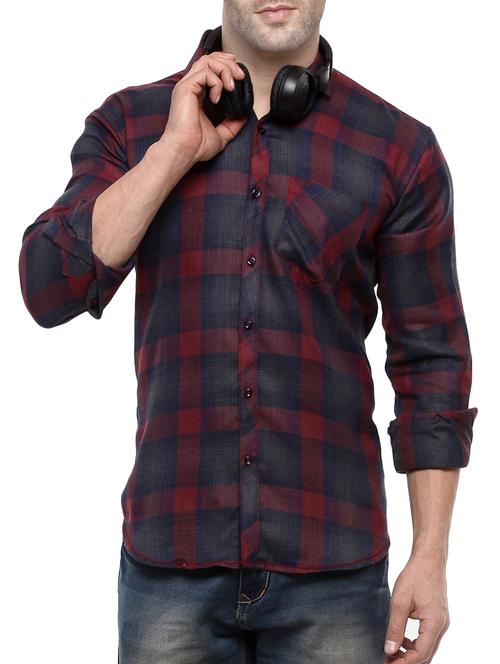blue cotton casual shirt - 14555369 - Very Small Image - 1