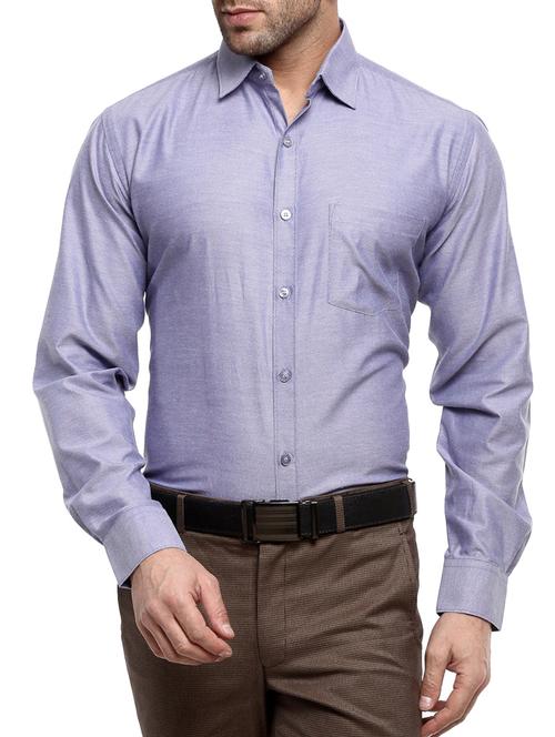 purple cotton blend formal shirt - 14555374 - Standard Image - 1