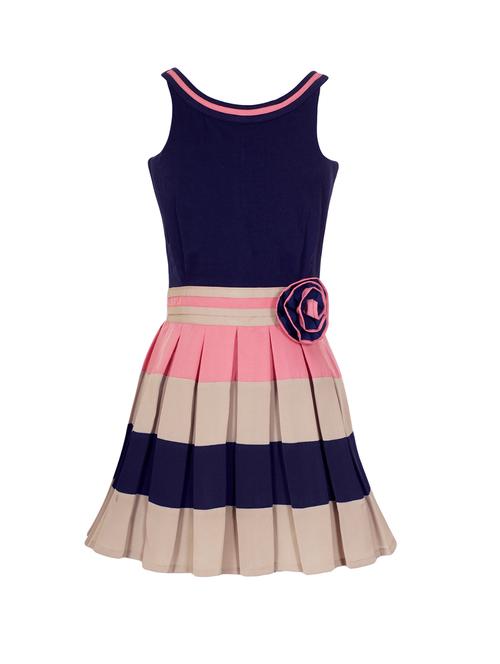 navy blue polyester frock - 14555879 - Standard Image - 1