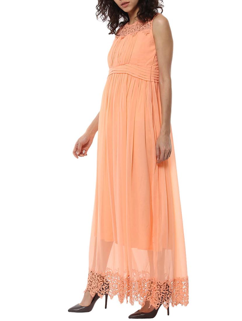 orange laced maxi dress - 14557300 - Zoom Image - 2