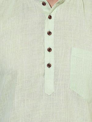 green solid short kurta - 14557681 - Standard Image - 4