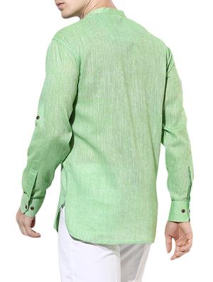 green cotton short kurta - 14557685 - Standard Image - 3