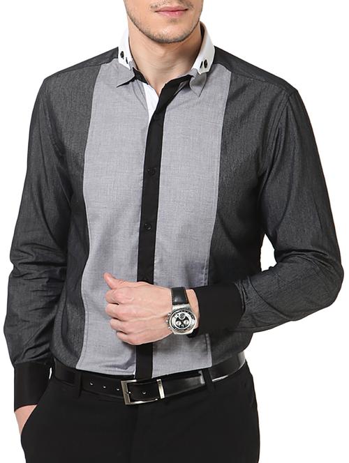 grey cotton casual shirt - 14557712 - Standard Image - 1