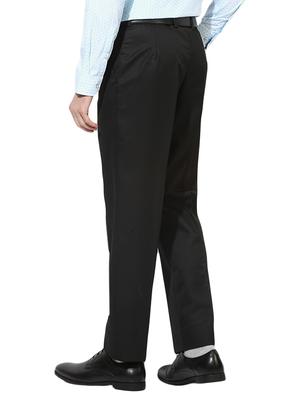 black cotton blend flat front formal trouser - 14559092 - Standard Image - 3
