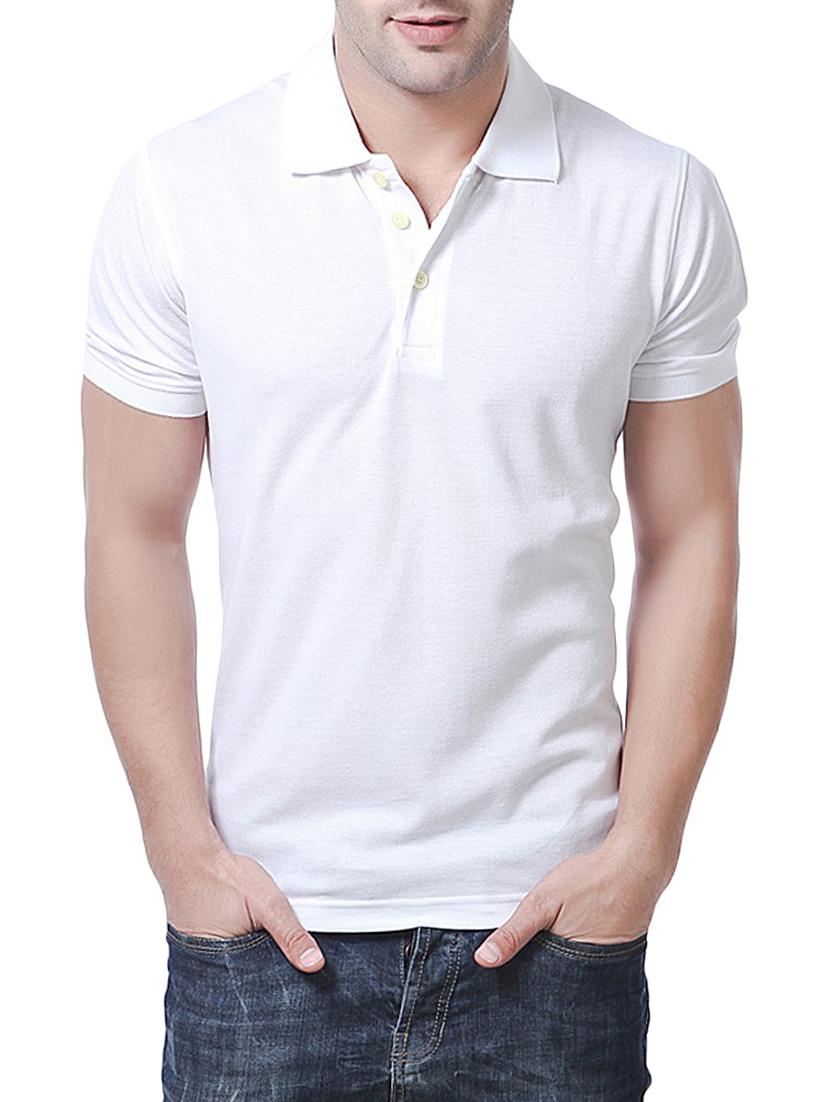 white polyester polo t-shirt - 14559817 - Zoom Image - 1