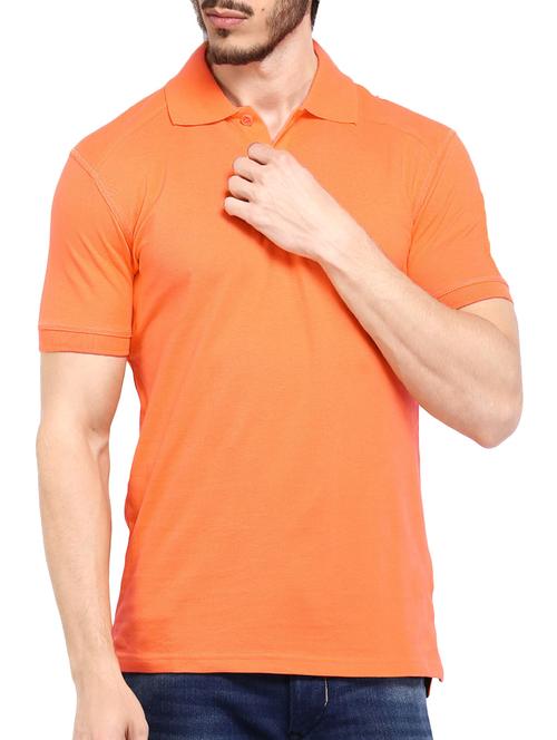 orange polyester polo t-shirt - 14559821 - Standard Image - 1